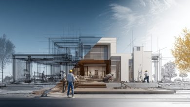 Renderização e construção em progresso: projeto e realidade da Melhor Construtora.