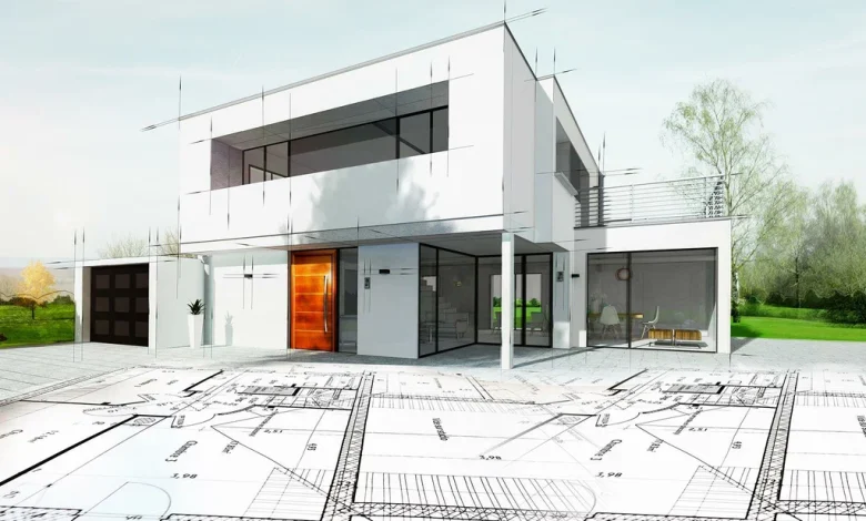 Desenho de Mansão sobre planta baixa, o início com as Construtoras de Luxo.